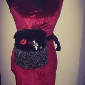 Velvet embellished Fanny pack ( SOLD)